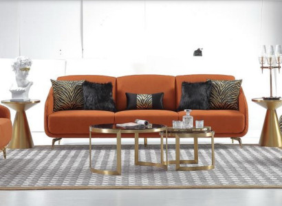 Třímístná pohovka Potah Design Pohovka Moderní třímístné pohovky Nábytek Obývací pokoj Oranžová